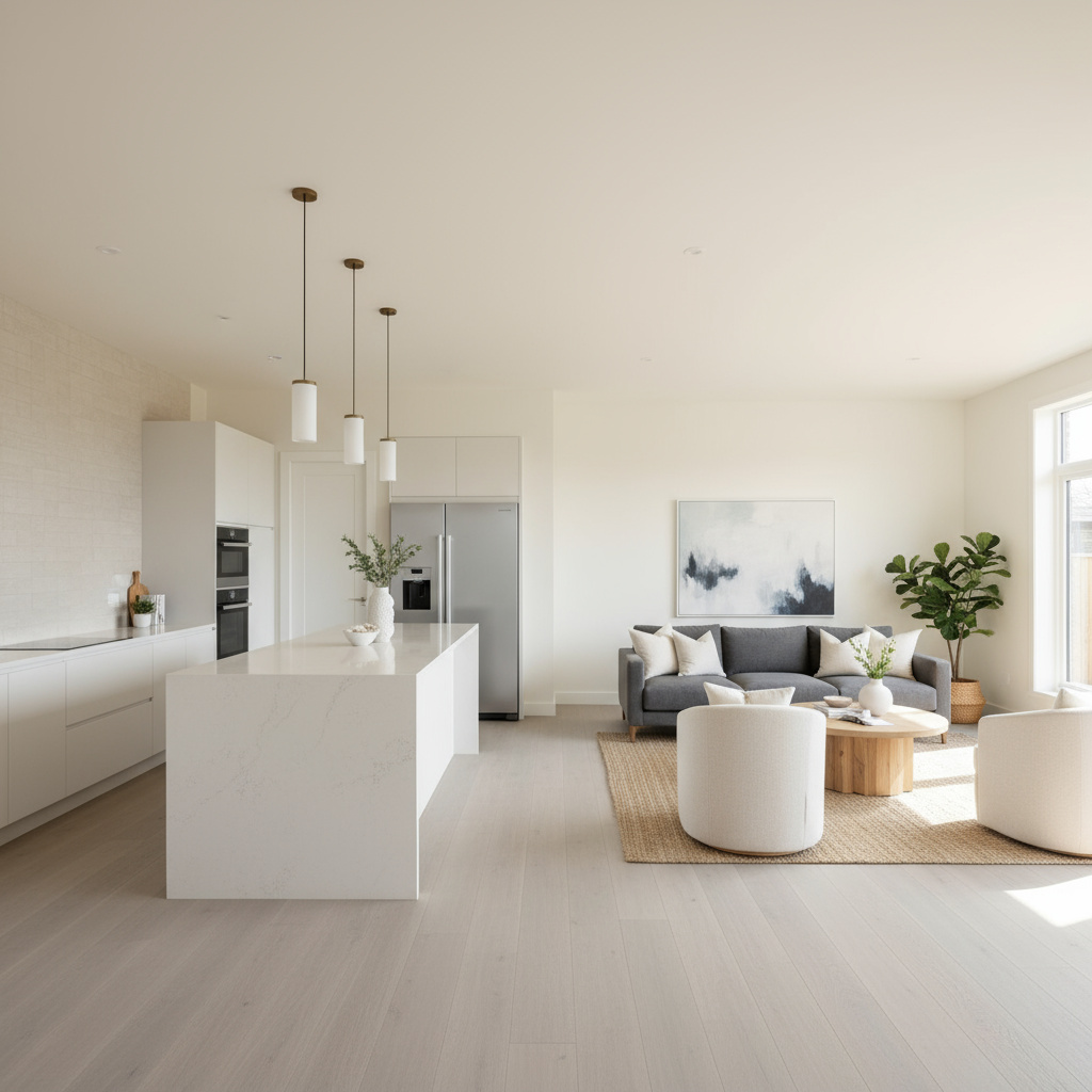 Modern renovierter Wohn- und Küchenbereich in Wien